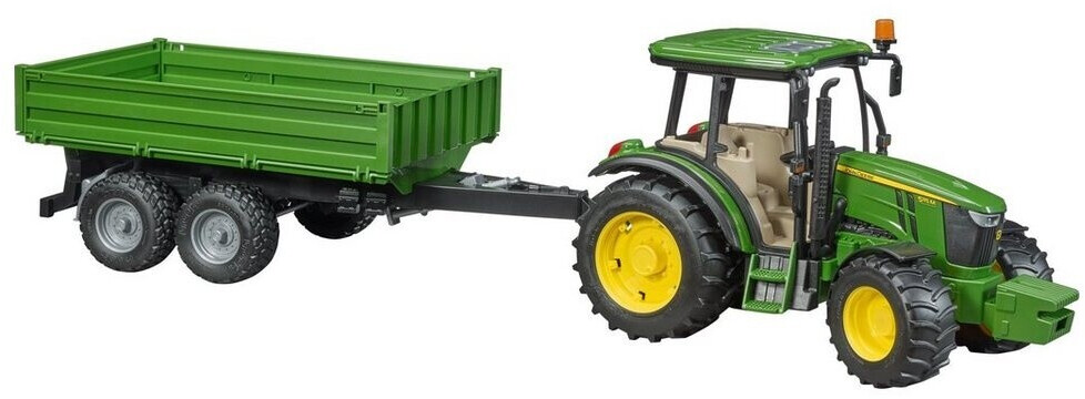Bruder John Deere 5115 M с прицепом с бортами (02108)