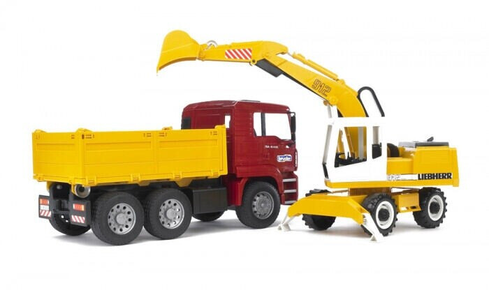Bruder MAN TGA самосвал с экскаватором Liebherr (02751)