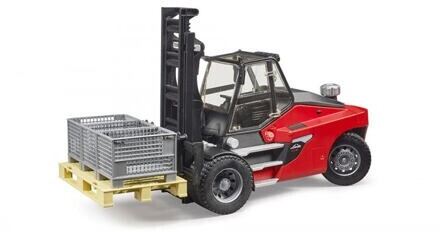 Bruder Linde HT160D погрузчик с паллетой и 3 решётчатыми контейнерами (02513)