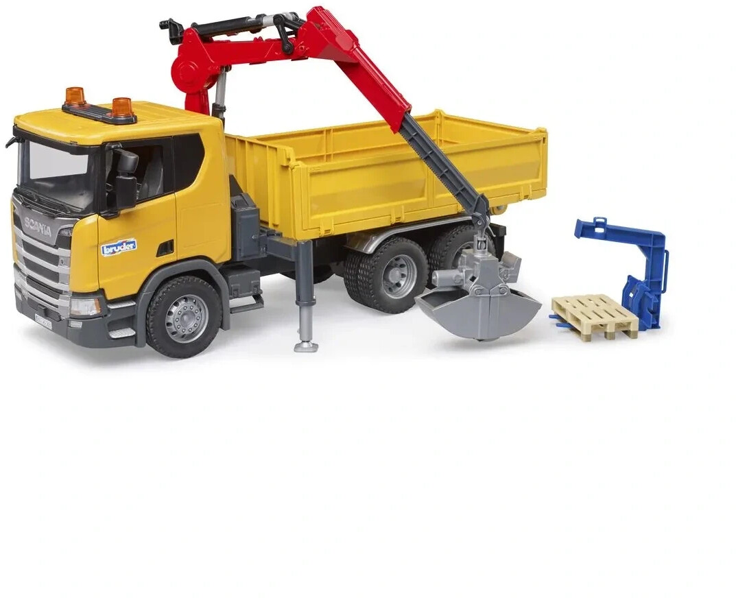 Bruder Scania Super 560R Строительный грузовик с краном и 2 поддонами (03551)