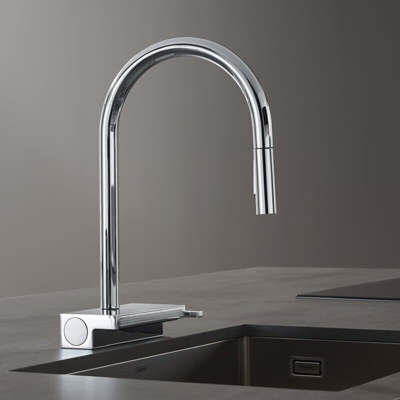 Hansgrohe Aquno Select M81 Однорычажный кухонный смеситель sBox хром (73831000)